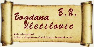 Bogdana Uletilović vizit kartica